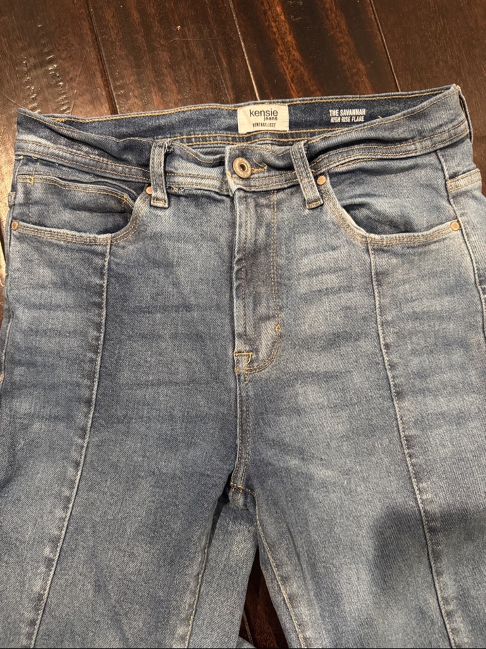 Kensie Light Blue High Rise Front Seam Jeans
